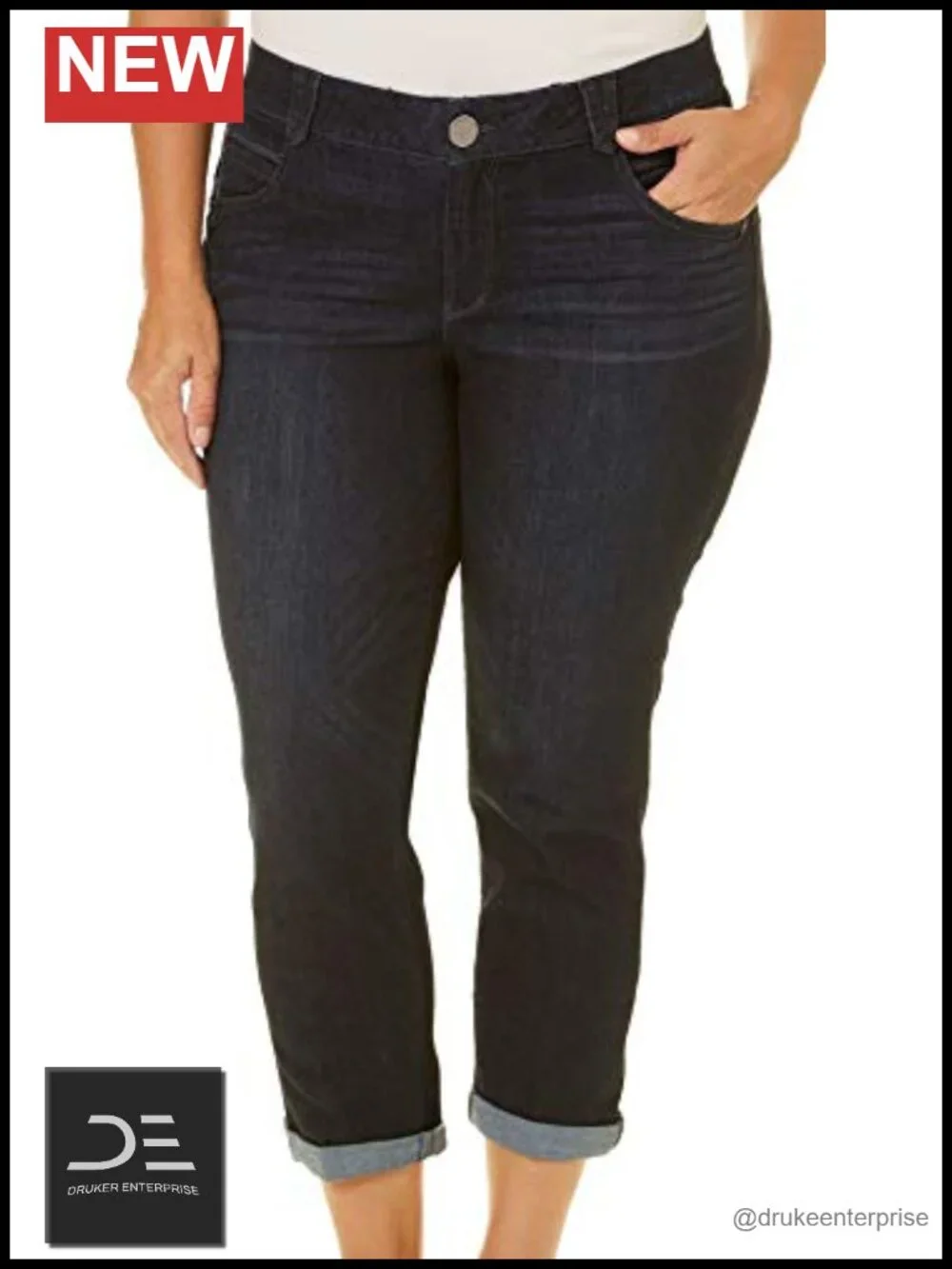 Women's Plus Size Ab Solution Crop Skinny Jeans with Mesh Panels